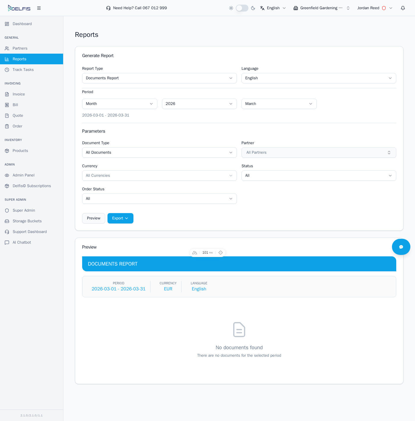 Reports Preview