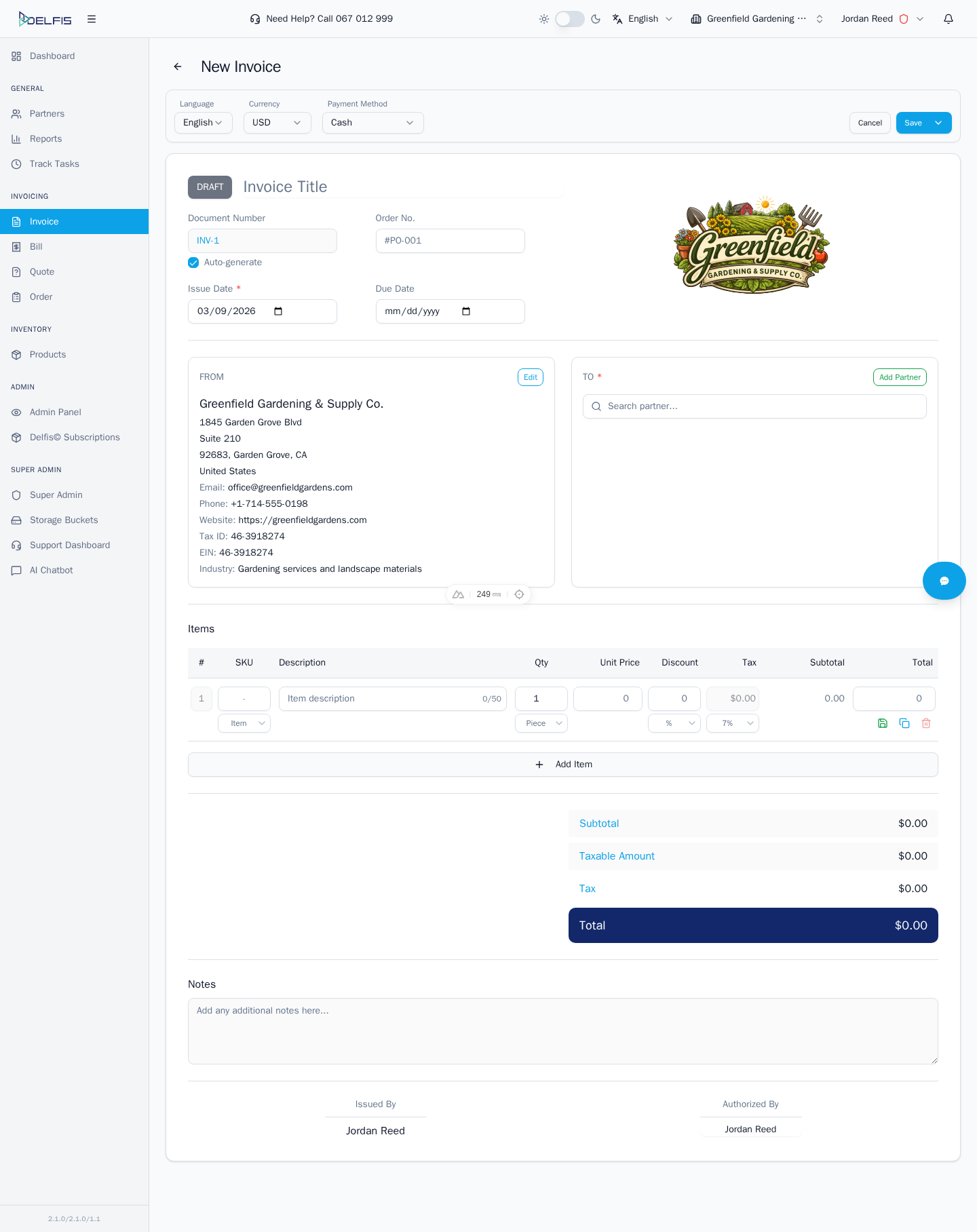 Invoice Form