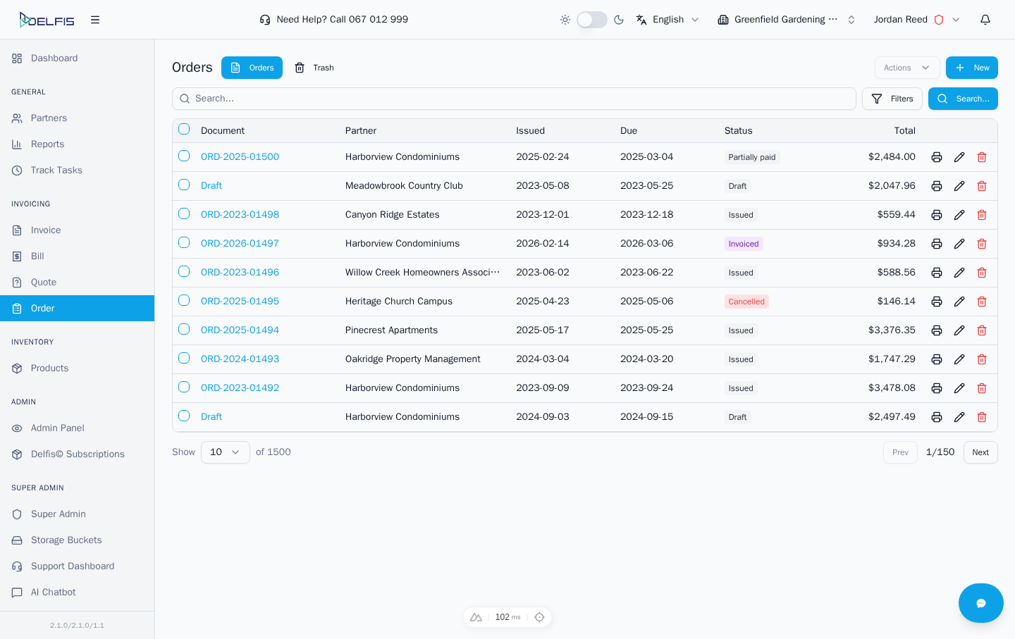 Orders List
